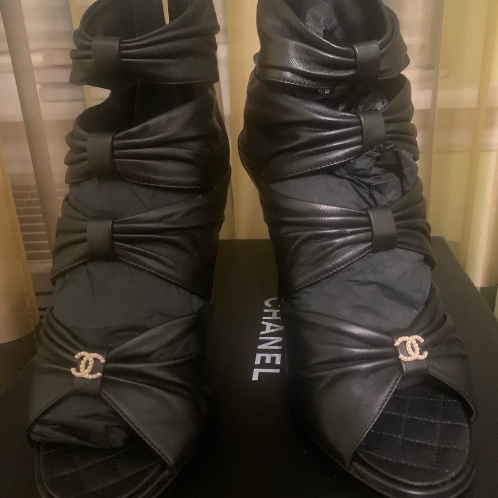 Open toe Chanel shoes